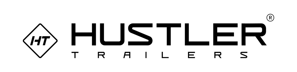 Hustler Trailers logo featuring bold typography and a diamond icon, representing quality marine products and services offered by Mike & Dave's Pro Marine.