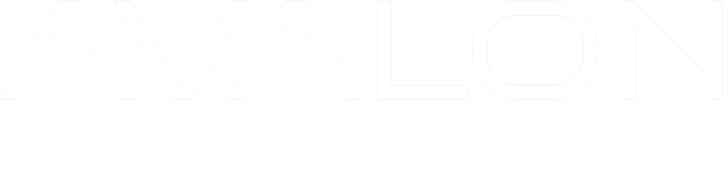 Avalon Luxury Pontoons logo, representing high-quality pontoon boats available at Mike & Dave's Pro Marine.